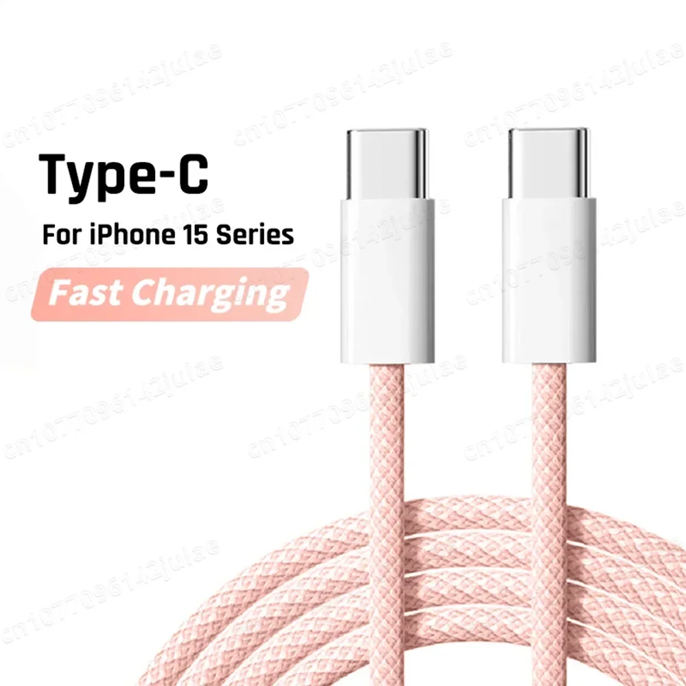 60W USB-C to USB-C Fast Charging Cable – PD 3.0, QC 4.0 Compatible for iPhone 15, MacBook, Samsung, and More