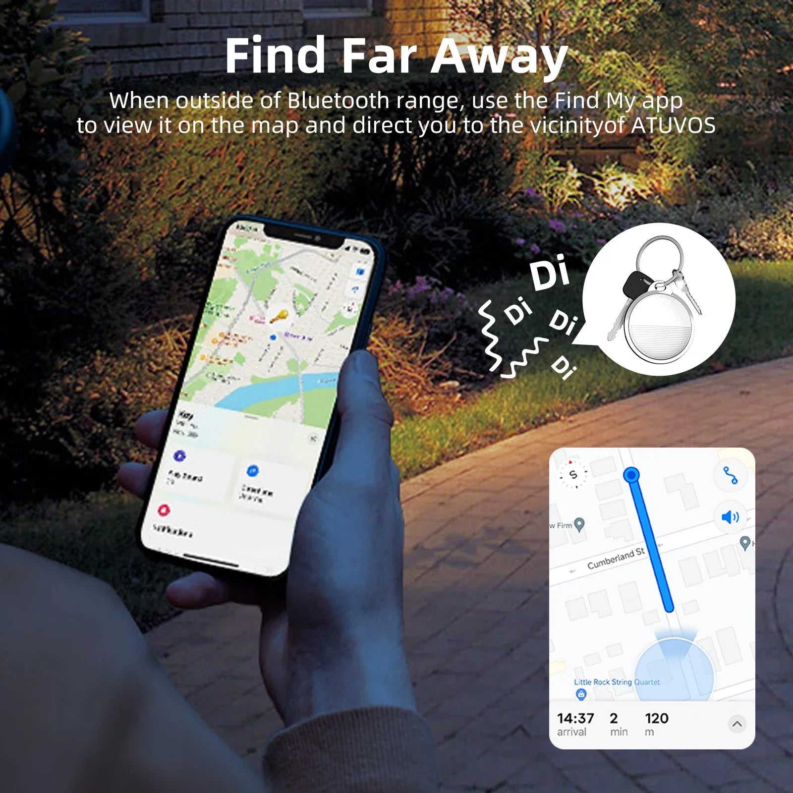 Mini GPS Bluetooth Tracker for Apple iOS - Find My App Compatible, Ideal for Kids, Pets, Bikes, and Bags