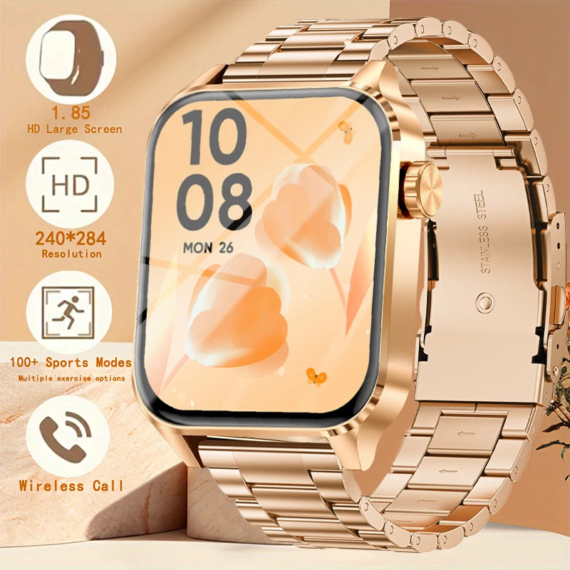 Premium Smartwatch with Bluetooth Calling, Fitness Tracking & Waterproof Design - Women's Stylish Wristwatch for Android & iOS Devices