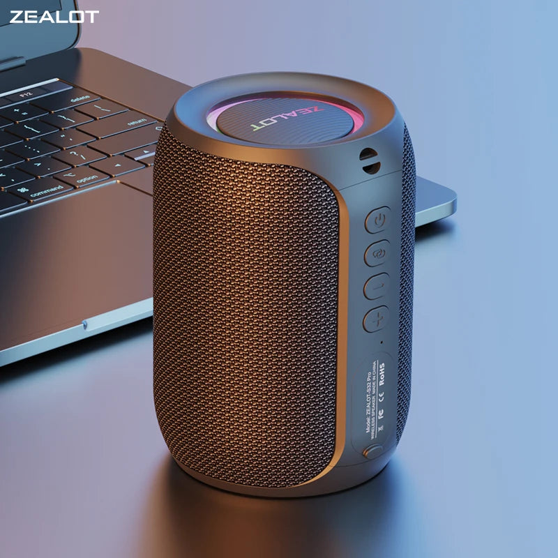 Bluetooth Speaker – Powerful Bass, LED Light, Waterproof Design, Outdoor HiFi Sound with Subwoofer