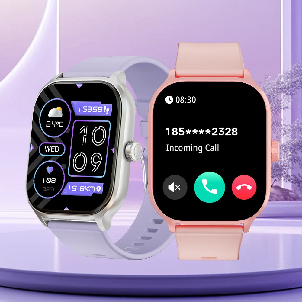 2.01-inch HD Screen Smart Watch with Bluetooth Call, 100+ Sports Modes, and IP68 Waterproof Design for Men and Women - 2024 Edition