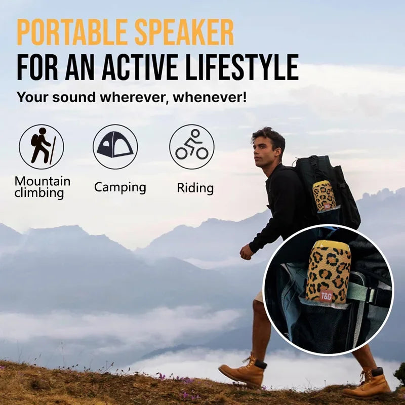 Portable Bluetooth Speaker – Outdoor Wireless Woofer with Free Calls, FM Radio, TF Card, USB, and AUX Connectivity