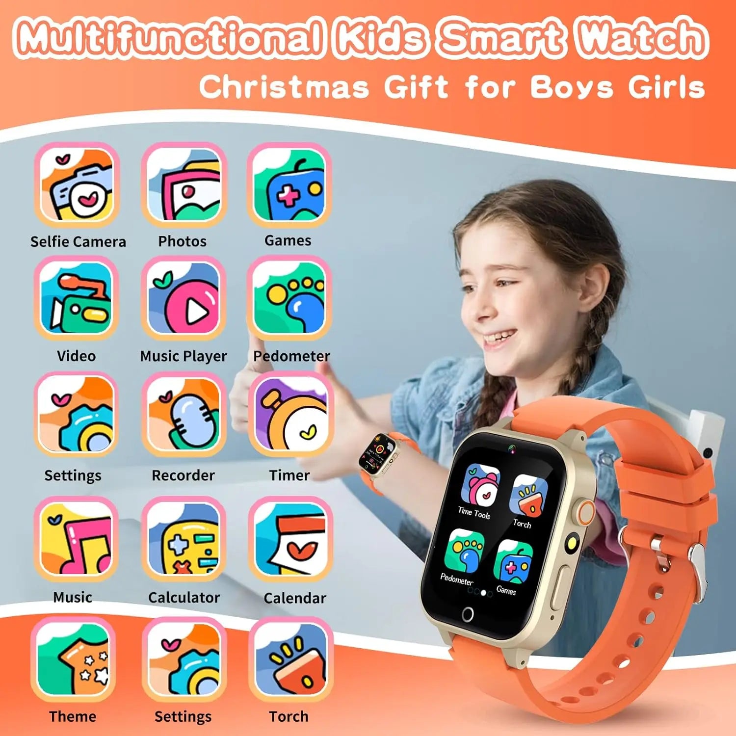 Multifunctional Kids Smart Watch for Ages 5-12 - 26 Games, Camera, Music Player, Pedometer & More - Perfect Gift for Boys and Girls