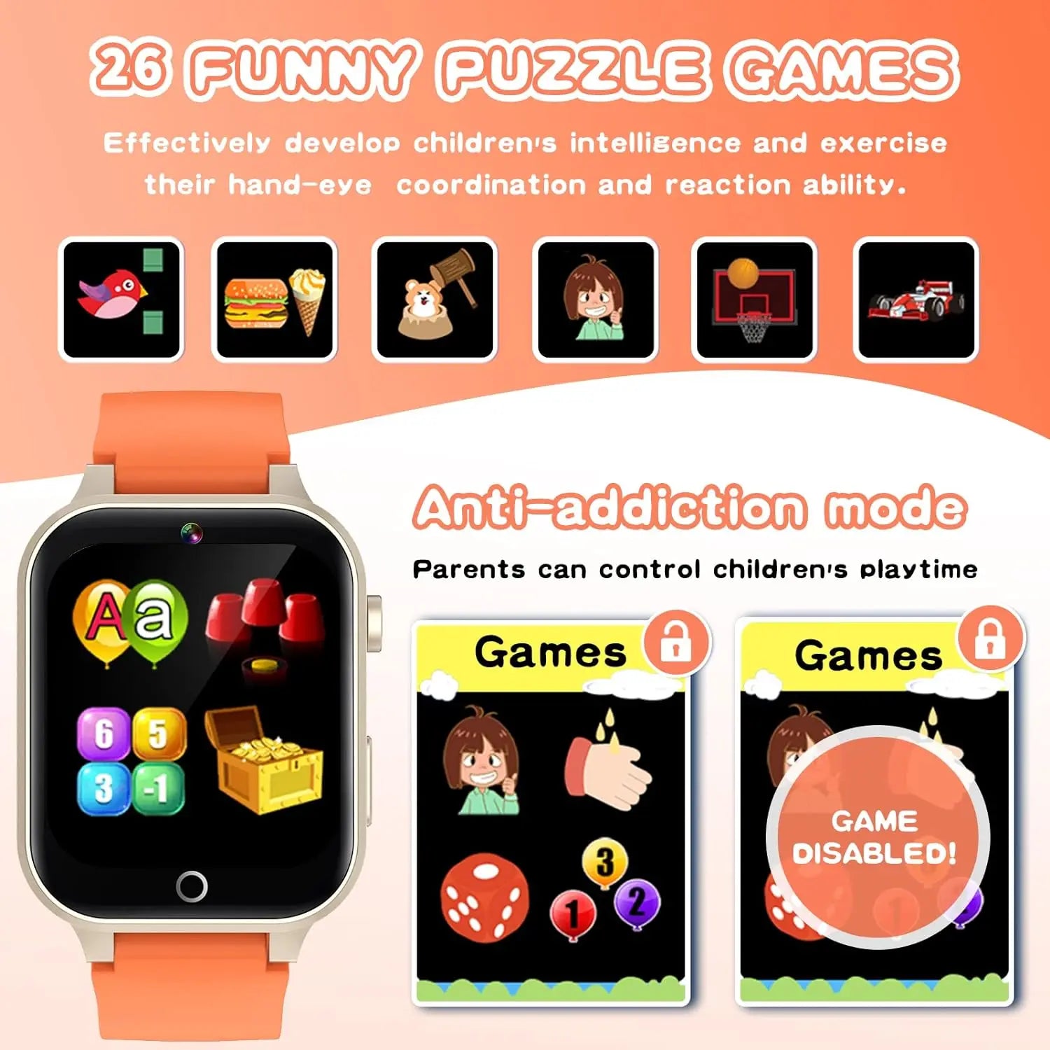 Multifunctional Kids Smart Watch for Ages 5-12 - 26 Games, Camera, Music Player, Pedometer & More - Perfect Gift for Boys and Girls