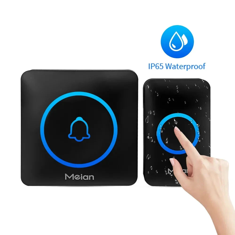 Smart Wireless Doorbell with IP65 Waterproof Protection, 60 Chimes, Smart Security Alarm, and Doorbell Chime for Home Use