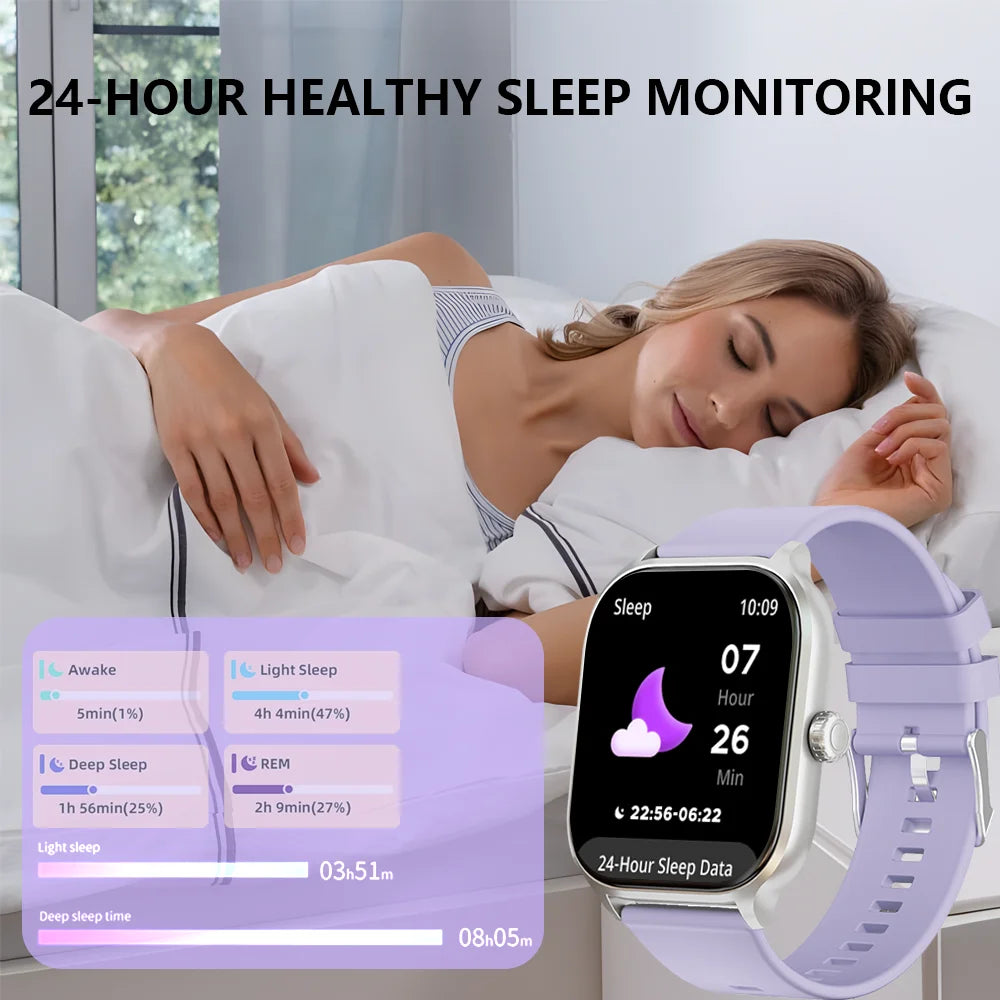 2.01-inch HD Screen Smart Watch with Bluetooth Call, 100+ Sports Modes, and IP68 Waterproof Design for Men and Women - 2024 Edition