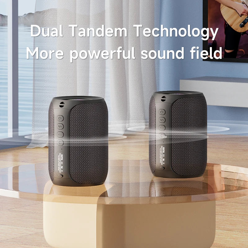 Bluetooth Speaker – Powerful Bass, LED Light, Waterproof Design, Outdoor HiFi Sound with Subwoofer