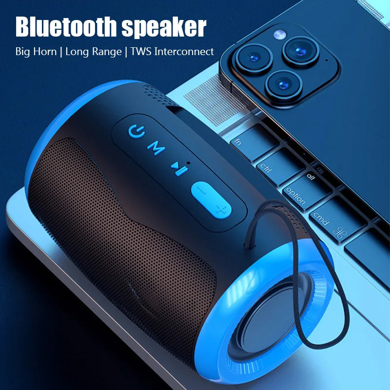Waterproof Bluetooth Speaker – Portable Wireless HiFi Sound with FM Radio, USB/SD/AUX Modes, and TWS Interconnect