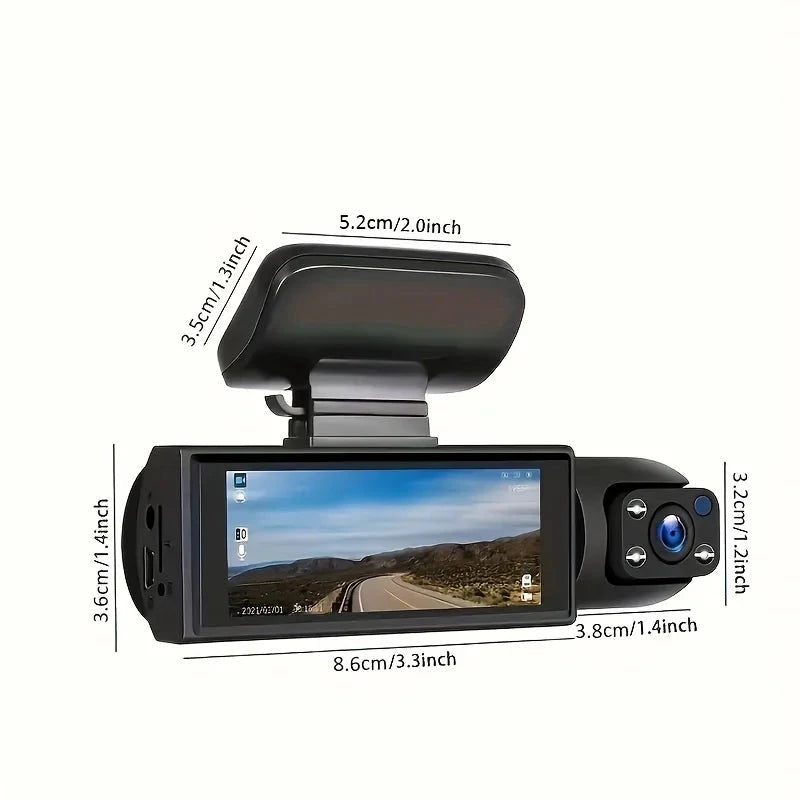 1080P Dual Camera WiFi Car DVR Dash Cam with Rear View, Night Vision, and Loop Recording