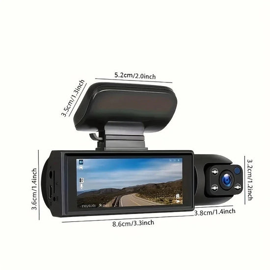 1080P Dual Camera WiFi Car DVR Dash Cam with Rear View, Night Vision, and Loop Recording