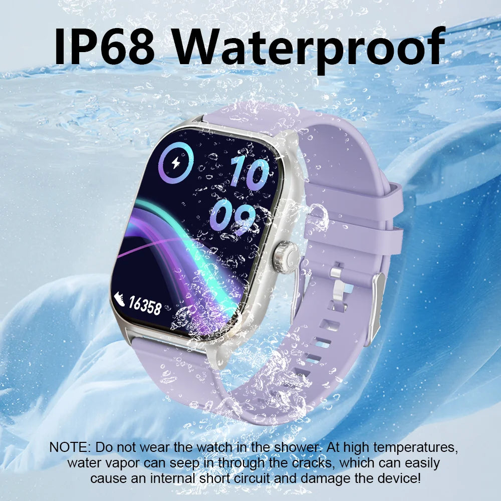 2.01-inch HD Screen Smart Watch with Bluetooth Call, 100+ Sports Modes, and IP68 Waterproof Design for Men and Women - 2024 Edition