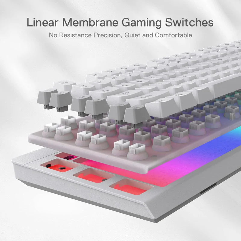 RGB Backlit Gaming Keyboard with Linear Mechanical-Feel Switch & Detachable Wrist Rest