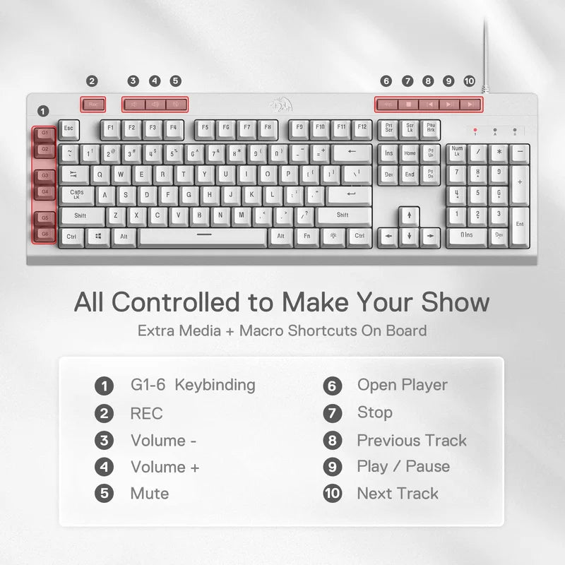 RGB Backlit Gaming Keyboard with Linear Mechanical-Feel Switch & Detachable Wrist Rest