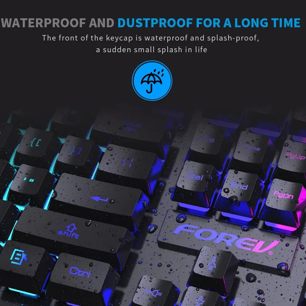 104-Key RGB Backlit Wired Gaming Keyboard with Floating Key Design for PC and Laptops