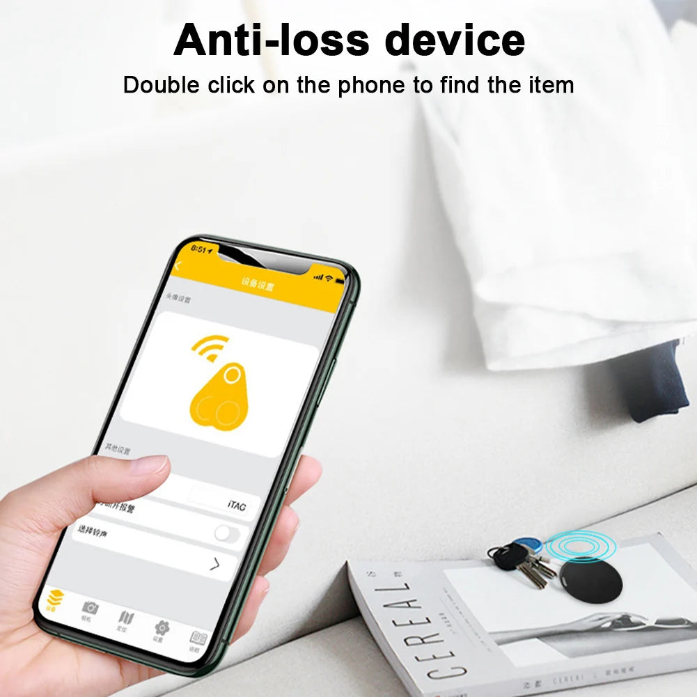 Compact Bluetooth GPS Tracker & Smart Tag – Anti-Lost Device for Keys, Wallets, Bags, and More