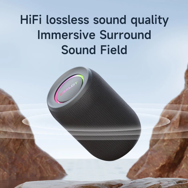 Bluetooth Speaker – Powerful Bass, LED Light, Waterproof Design, Outdoor HiFi Sound with Subwoofer