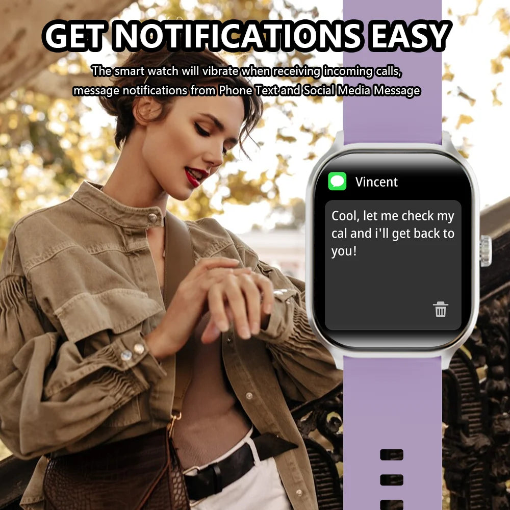 2.01-inch HD Screen Smart Watch with Bluetooth Call, 100+ Sports Modes, and IP68 Waterproof Design for Men and Women - 2024 Edition