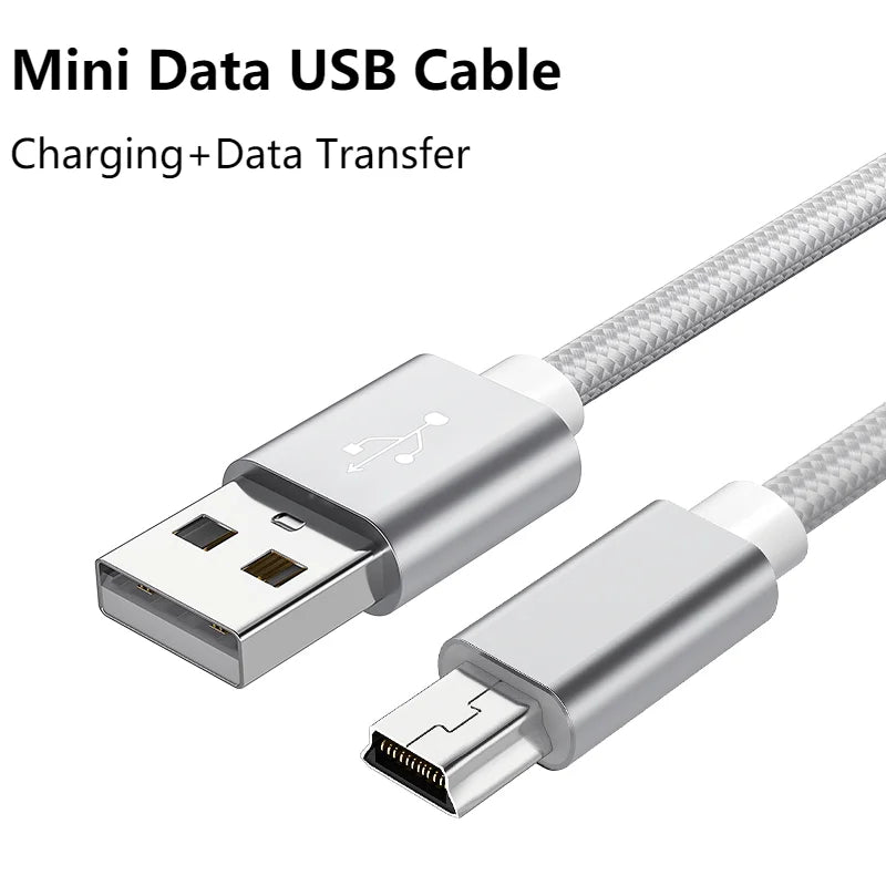 Mini USB to USB Data & Charging Cable – Braided, Fast Charge, Multiple Lengths