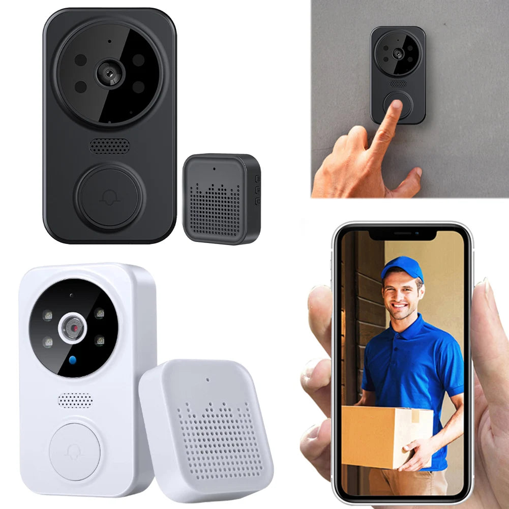 Smart WiFi Video Doorbell with Night Vision, Wireless Intercom, and Motion Detection – Indoor/Outdoor Security Camera