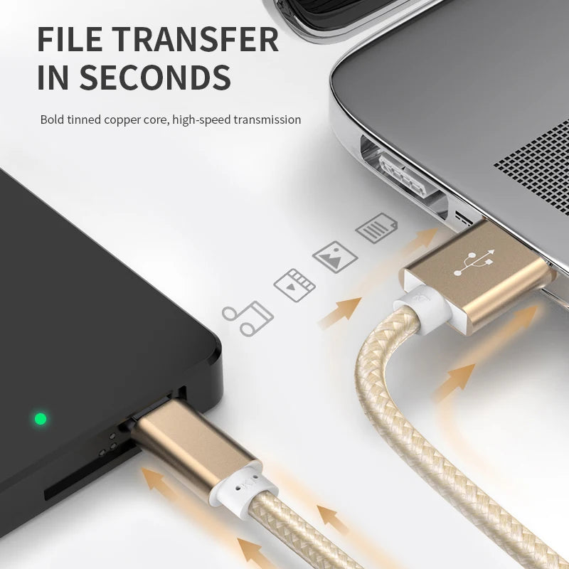Mini USB to USB Data & Charging Cable – Braided, Fast Charge, Multiple Lengths
