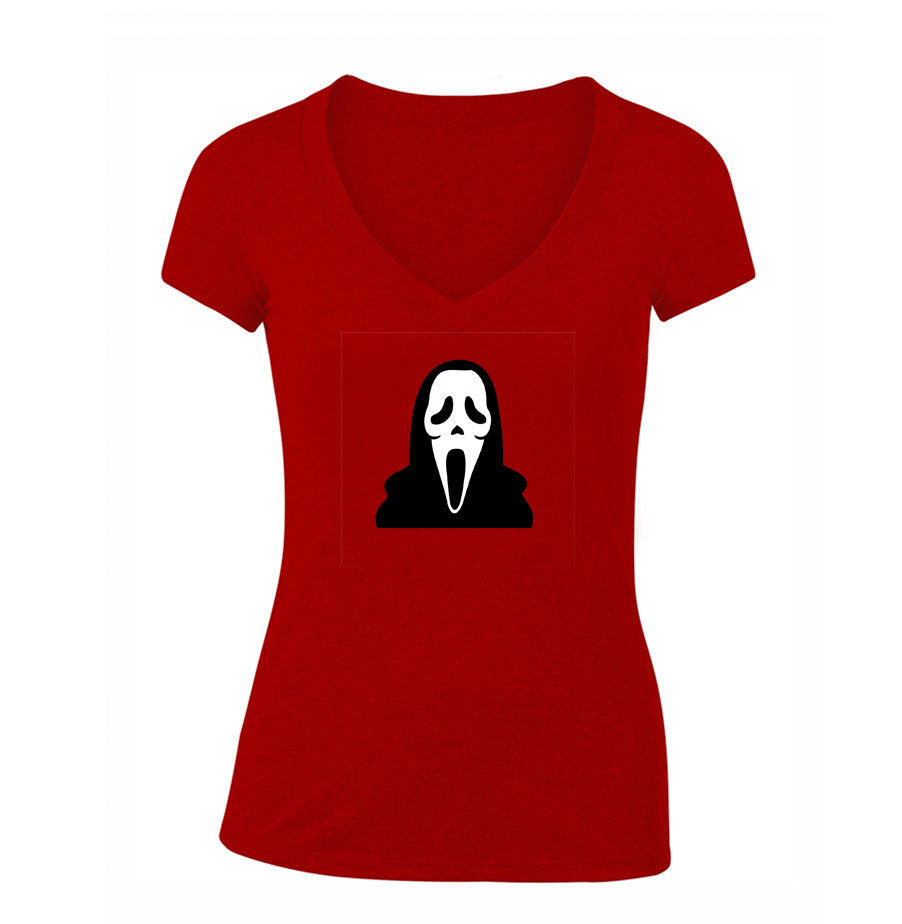 Women's Scream Ghostface V Neck T-Shirt
