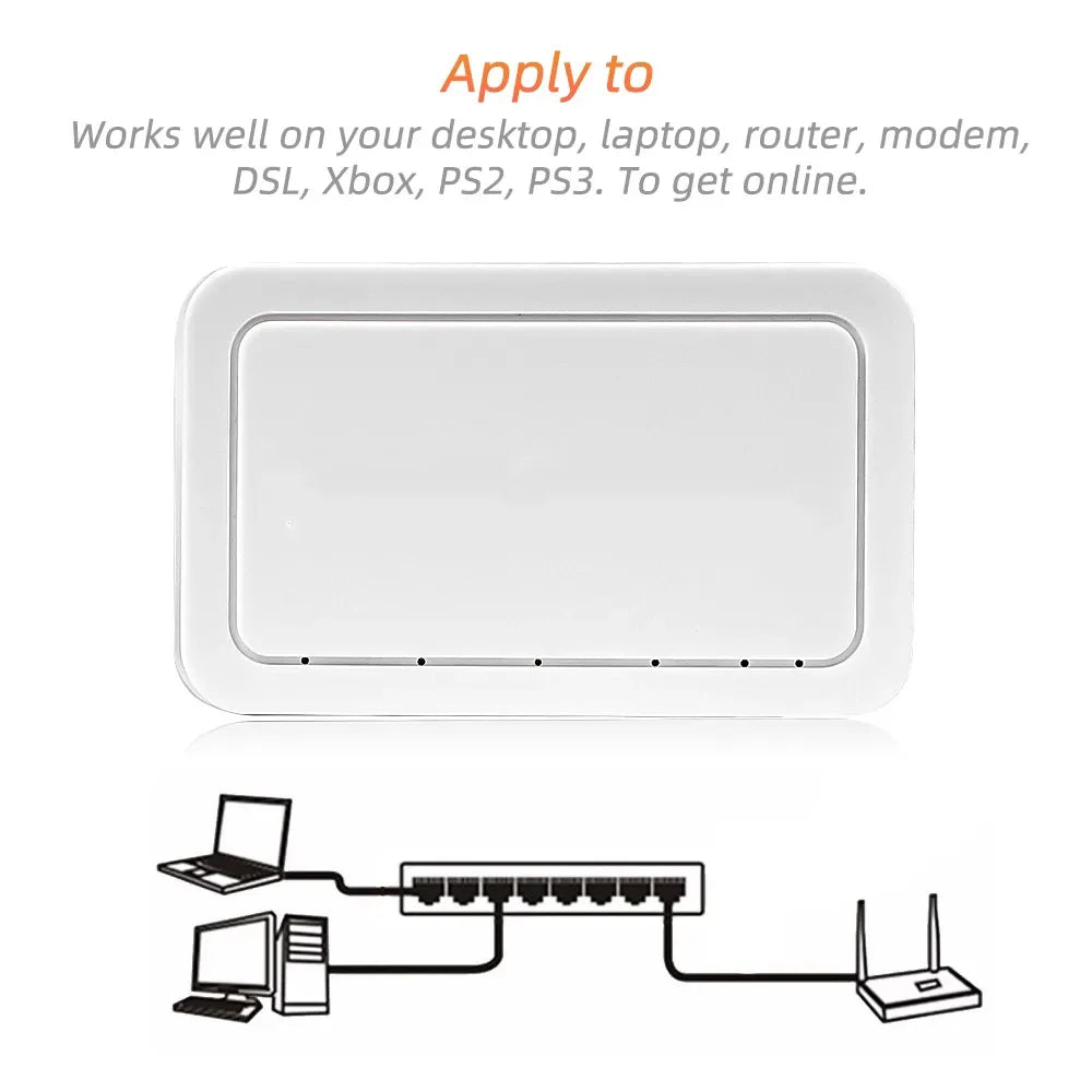 5-Port Gigabit Ethernet Switch | 10/100/1000Mbps Network Hub | Plug & Play Internet Splitter