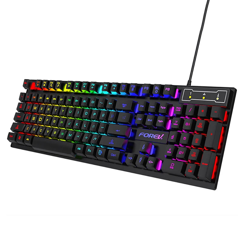 104-Key RGB Backlit Wired Gaming Keyboard with Floating Key Design for PC and Laptops