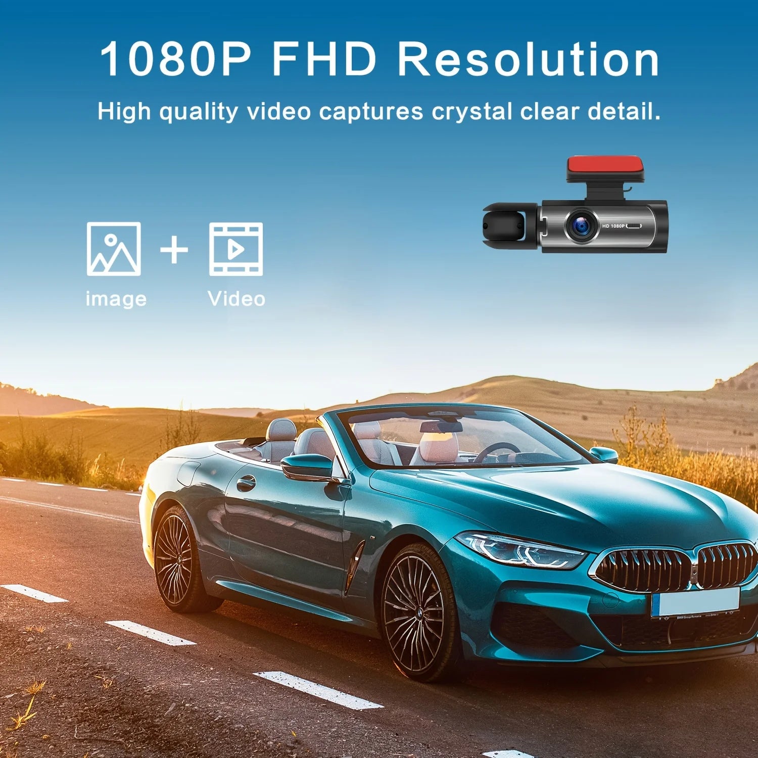 1080P Dual Camera WiFi Car DVR Dash Cam with Rear View, Night Vision, and Loop Recording