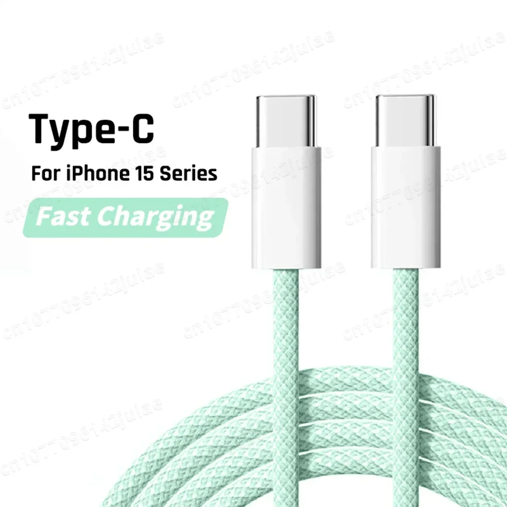 60W USB-C to USB-C Fast Charging Cable – PD 3.0, QC 4.0 Compatible for iPhone 15, MacBook, Samsung, and More