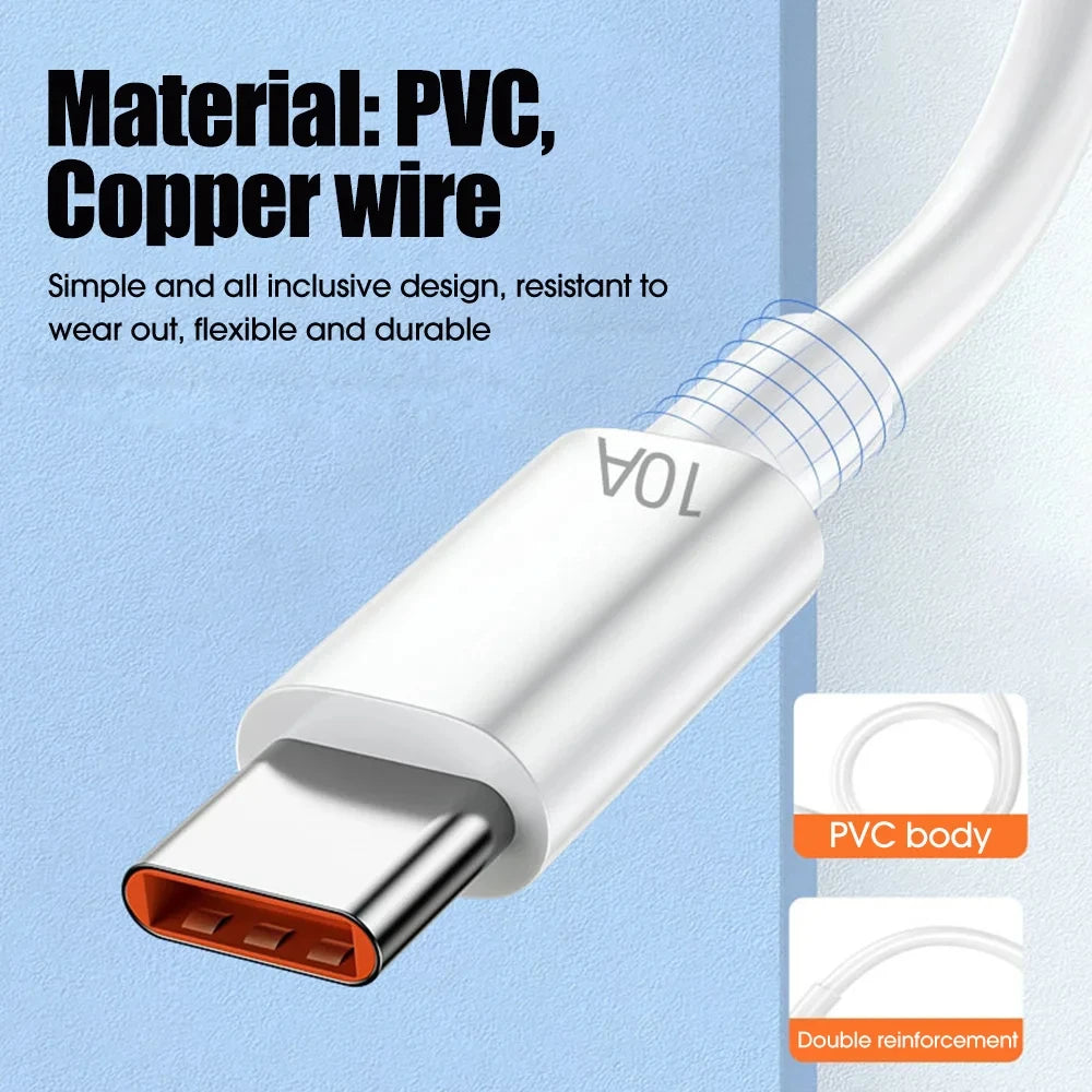 3-Pack 120W USB-C Fast Charging Cables – 10A High-Speed Data Transfer