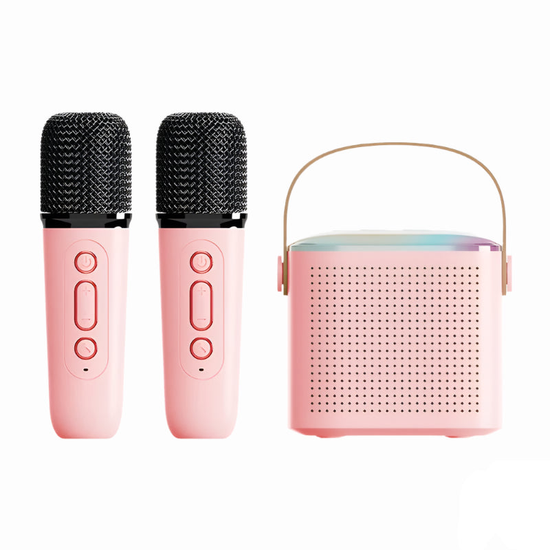 Wireless Karaoke System – Dual Microphones, Bluetooth 5.3, DSP Sound, RGB LED Lights, Hi-Fi Stereo PA Speaker