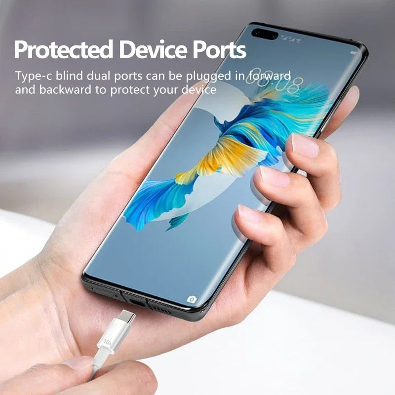 120W 10A USB-C Fast Charging Cable | High-Speed Data Cord for Huawei, Xiaomi & More