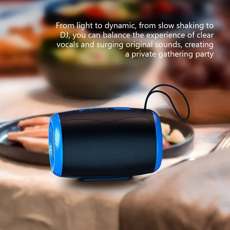 Waterproof Bluetooth Speaker – Portable Wireless HiFi Sound with FM Radio, USB/SD/AUX Modes, and TWS Interconnect