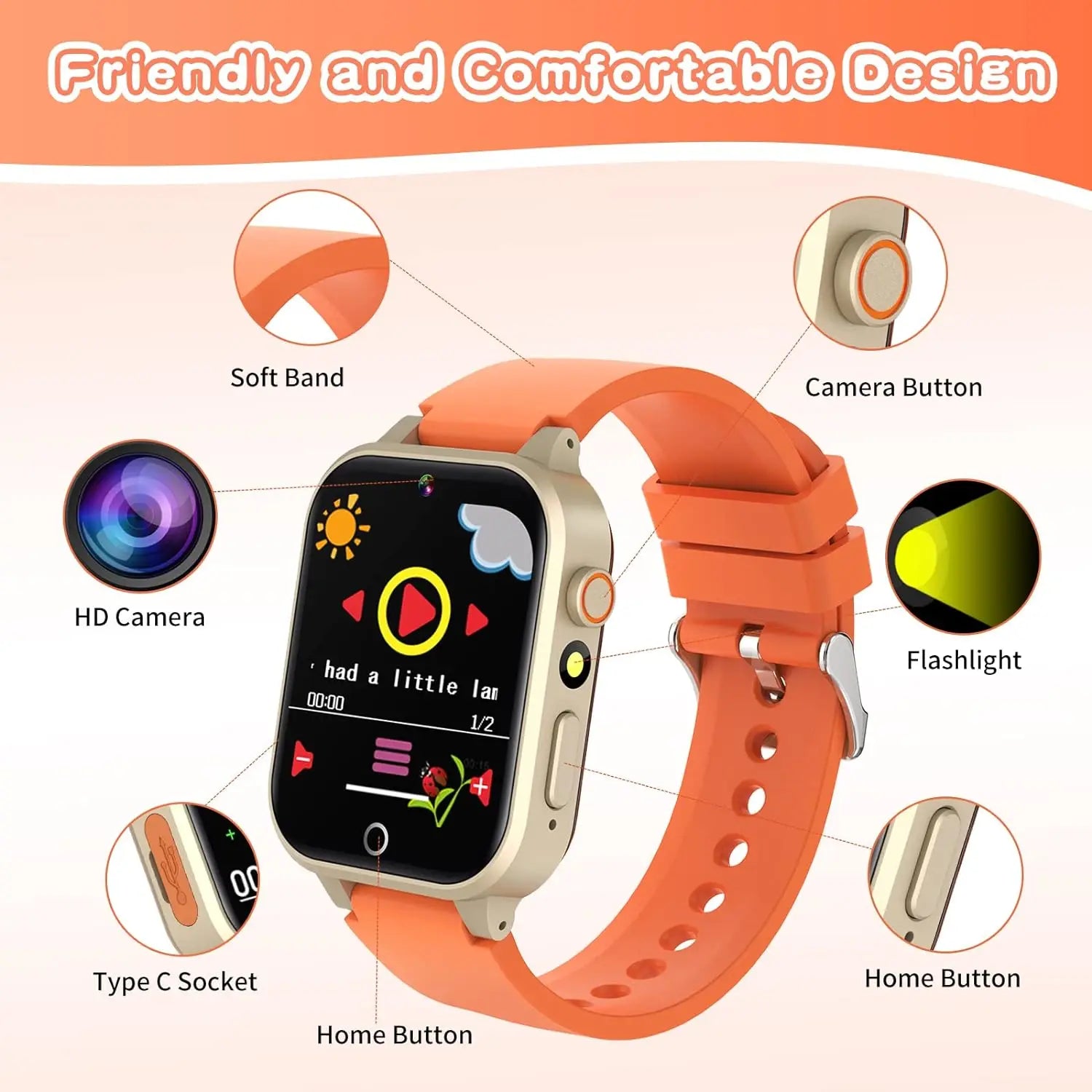 Multifunctional Kids Smart Watch for Ages 5-12 - 26 Games, Camera, Music Player, Pedometer & More - Perfect Gift for Boys and Girls