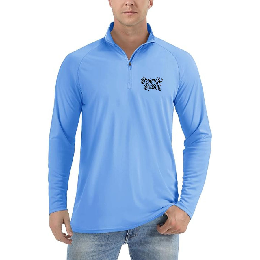 Men's Scary & Spooky Lightweight Quarter-Zip Athletic Shirt – Long Sleeve Polyester Wear