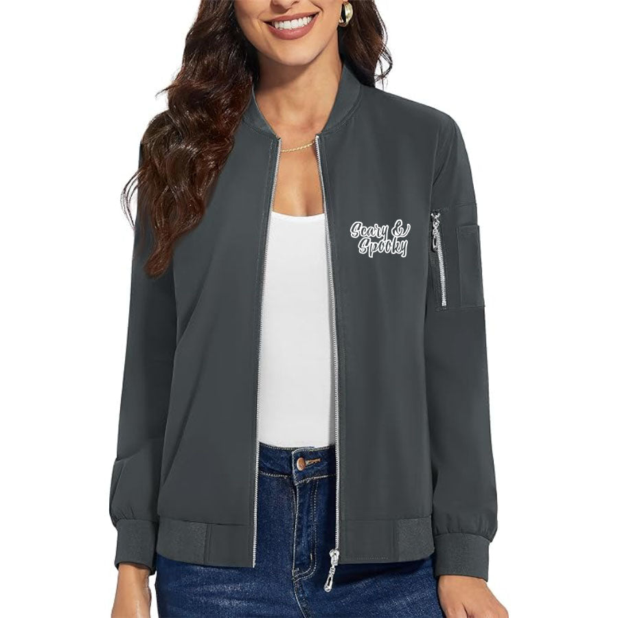 Women's Scary & Spooky Premium Bomber Jacket Outerwear