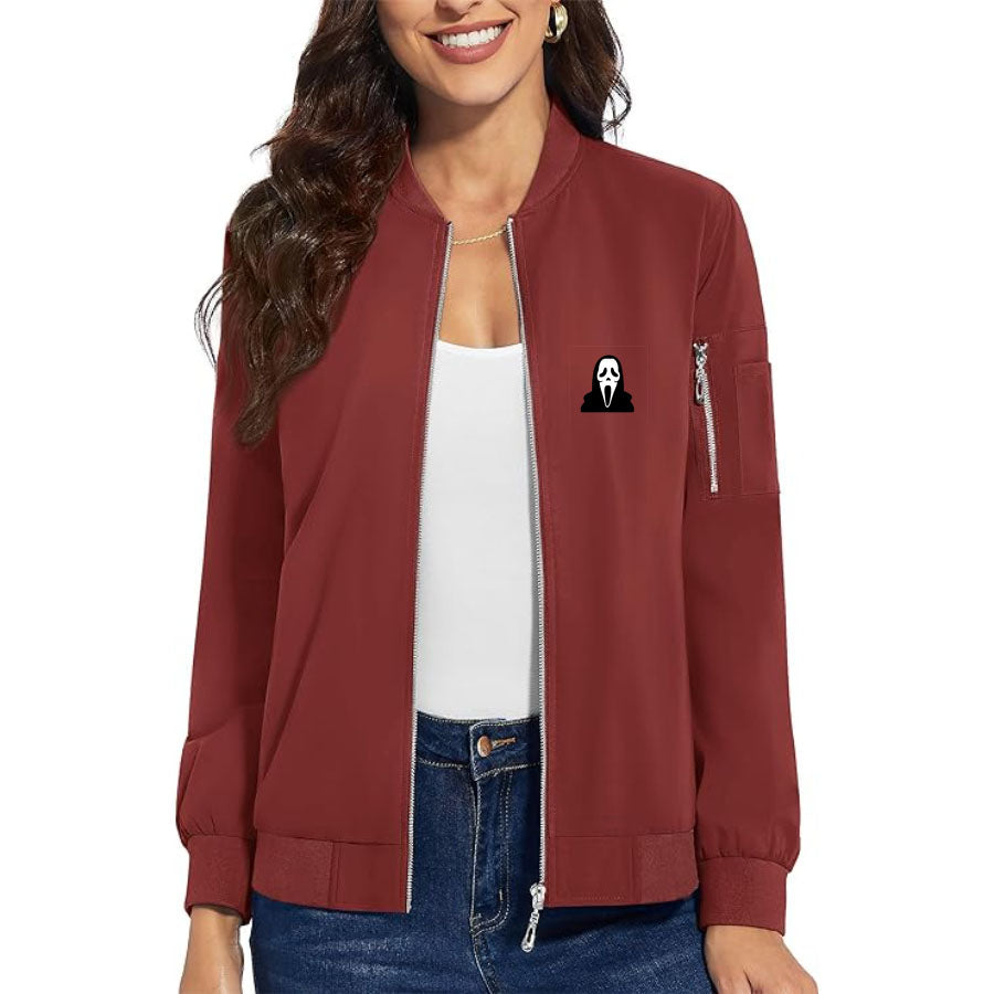Women's Scream Ghostface Premium Bomber Jacket Outerwear