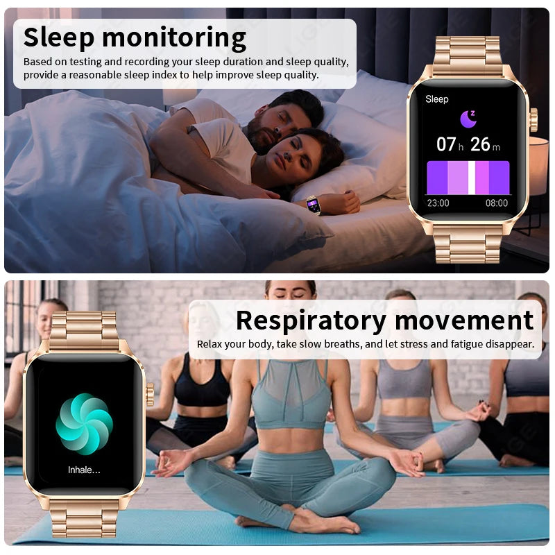 Premium Smartwatch with Bluetooth Calling, Fitness Tracking & Waterproof Design - Women's Stylish Wristwatch for Android & iOS Devices