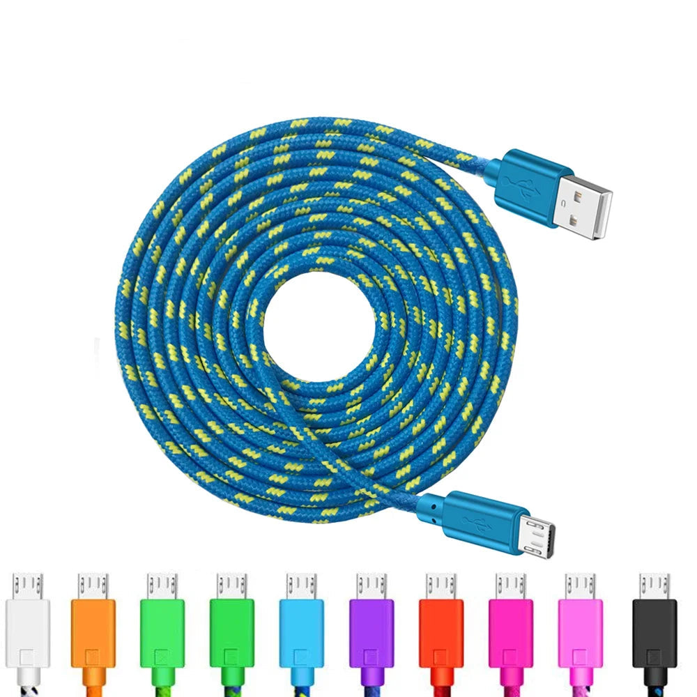Micro USB Fast Charging Cable | Braided Nylon | 1M, 2M, 3M
