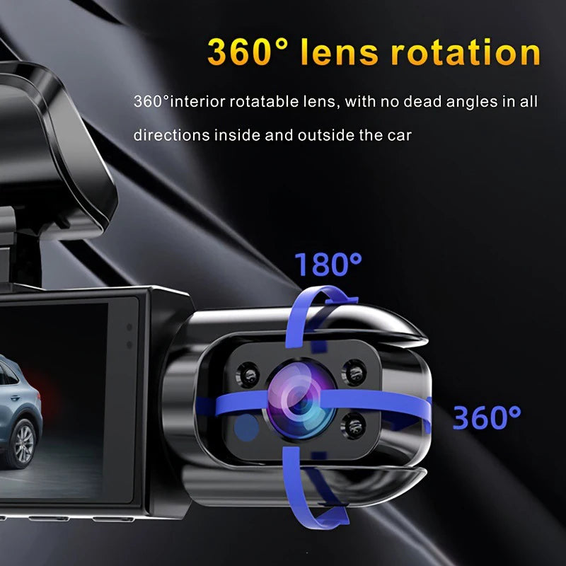 1080P Dual Camera WiFi Car DVR Dash Cam with Rear View, Night Vision, and Loop Recording