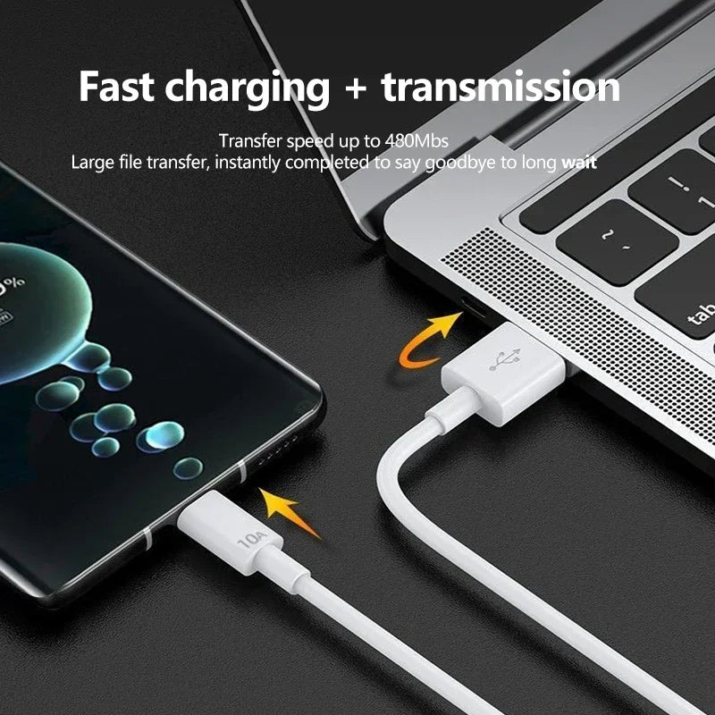 120W USB-C Super Fast Charging Cable | 10A High-Speed Data Cord