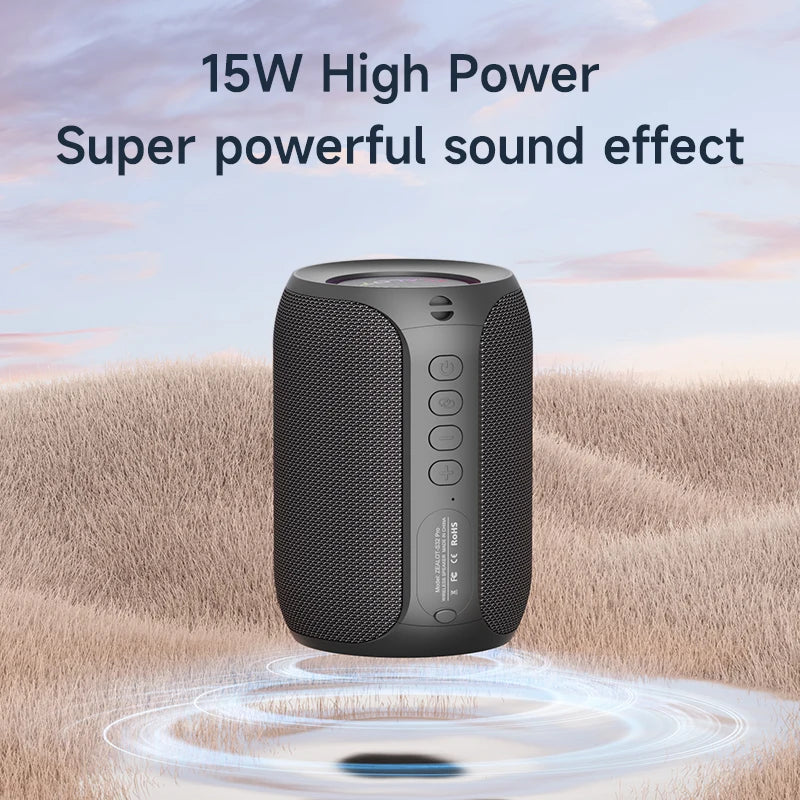 Bluetooth Speaker – Powerful Bass, LED Light, Waterproof Design, Outdoor HiFi Sound with Subwoofer