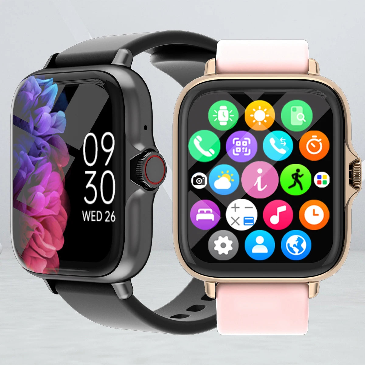 1.83'' Waterproof Smartwatch with Call & Message Alerts, Sleep Tracker, Pedometer, Fitness Monitor - iPhone & Android Compatible