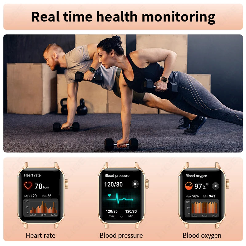 Premium Smartwatch with Bluetooth Calling, Fitness Tracking & Waterproof Design - Women's Stylish Wristwatch for Android & iOS Devices