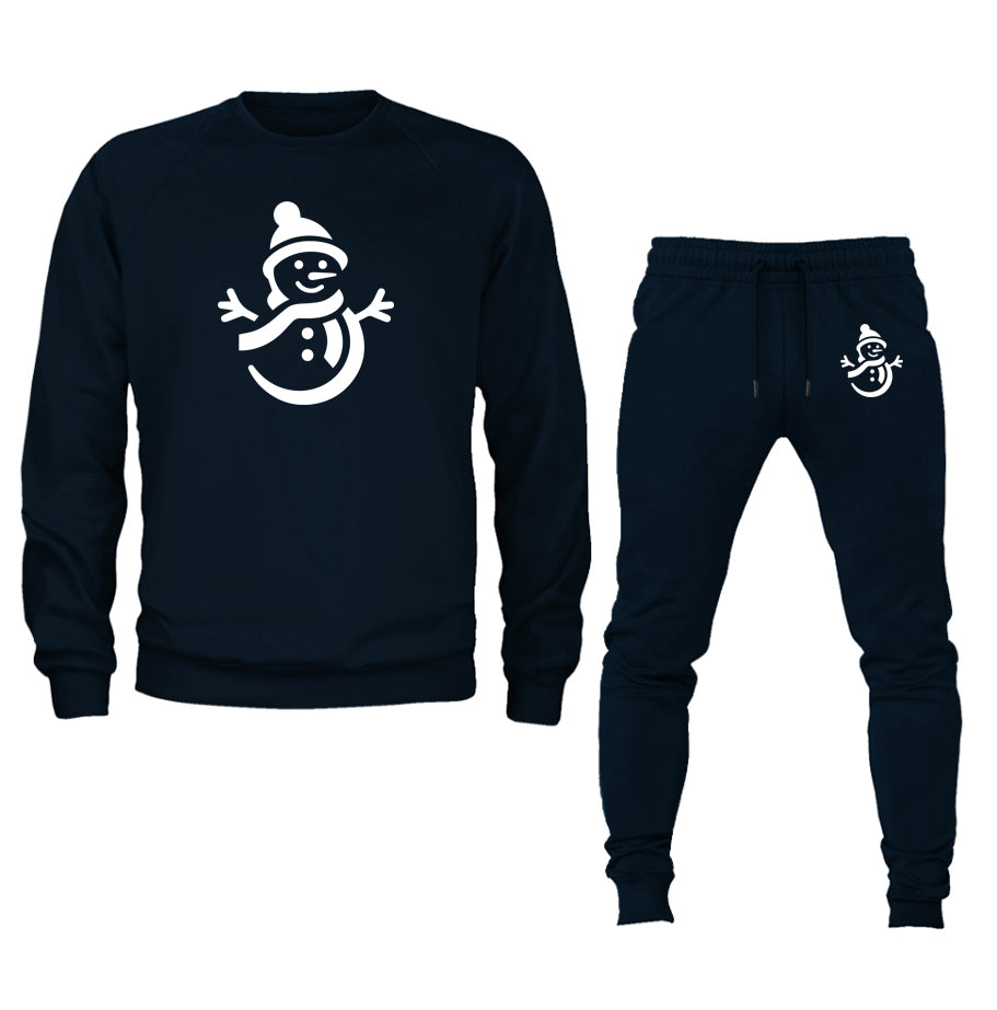 Men's Snowman Crewneck Sweatshirt Joggers Suit