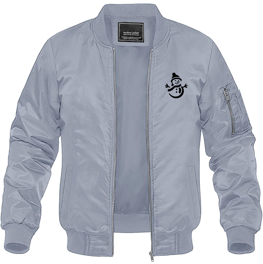 Men's Snowman Lightweight Bomber Jacket Windbreaker Softshell Varsity Jacket Coat