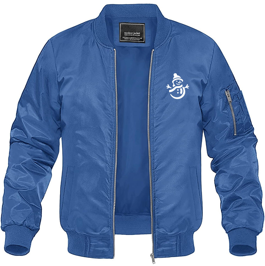 Men's Snowman Lightweight Bomber Jacket Windbreaker Softshell Varsity Jacket Coat