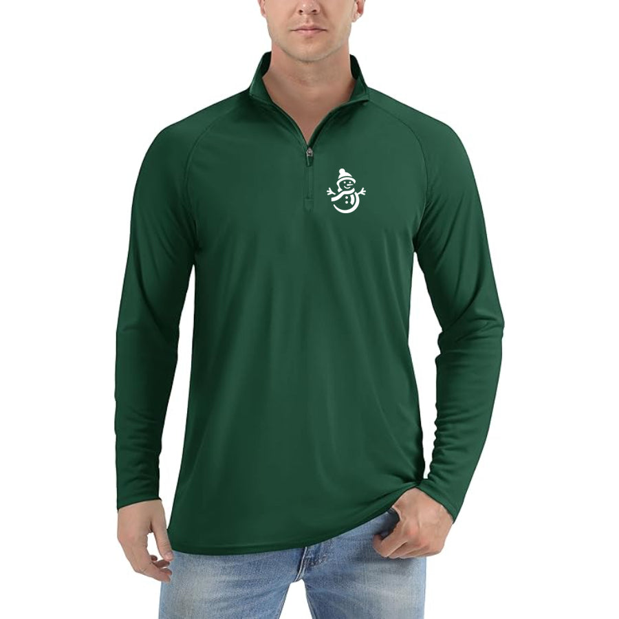 Men's Snowman Lightweight Quarter-Zip Athletic Shirt – Long Sleeve Polyester Wear