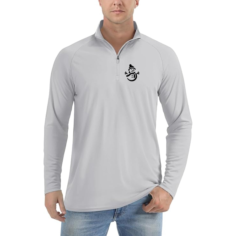 Men's Snowman Lightweight Quarter-Zip Athletic Shirt – Long Sleeve Polyester Wear