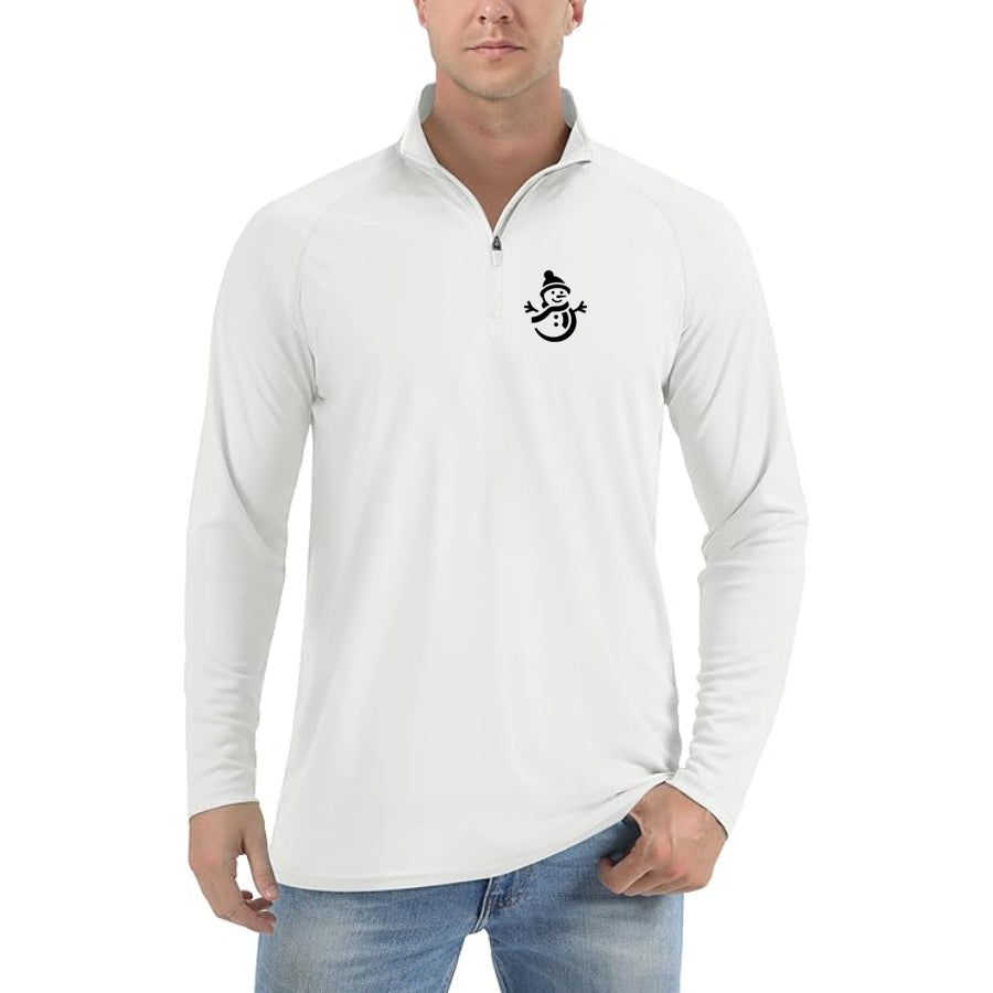Men's Snowman Lightweight Quarter-Zip Athletic Shirt – Long Sleeve Polyester Wear